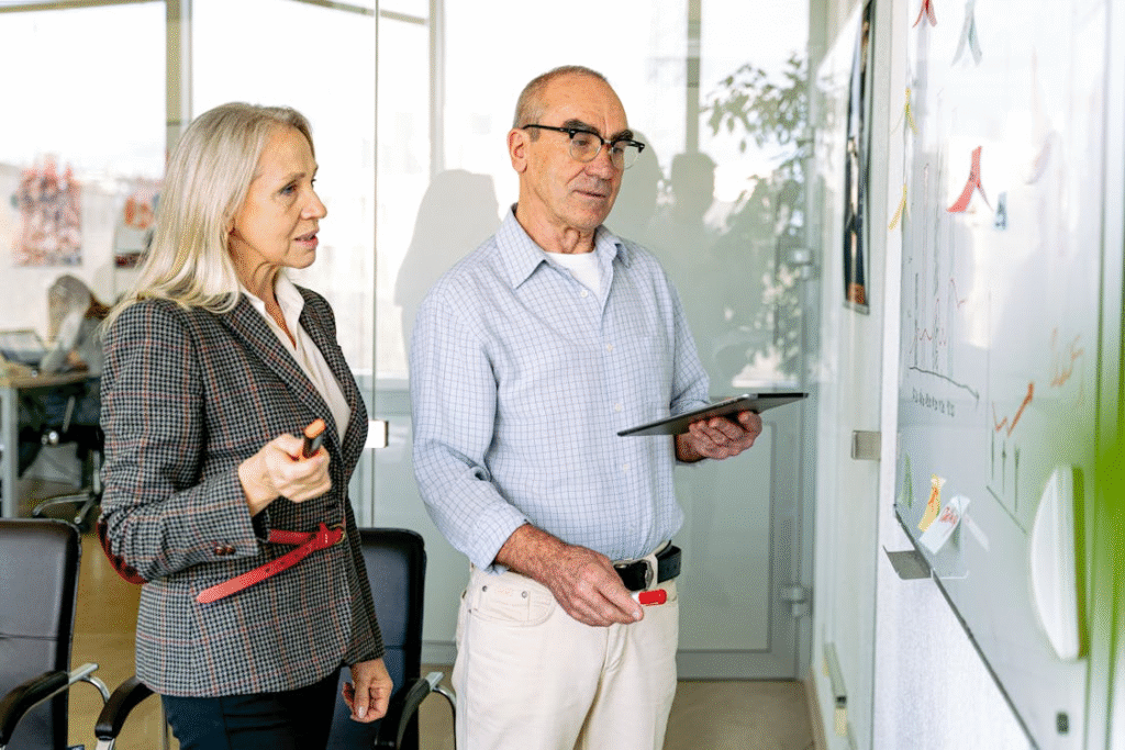 a man and a woman at the office.