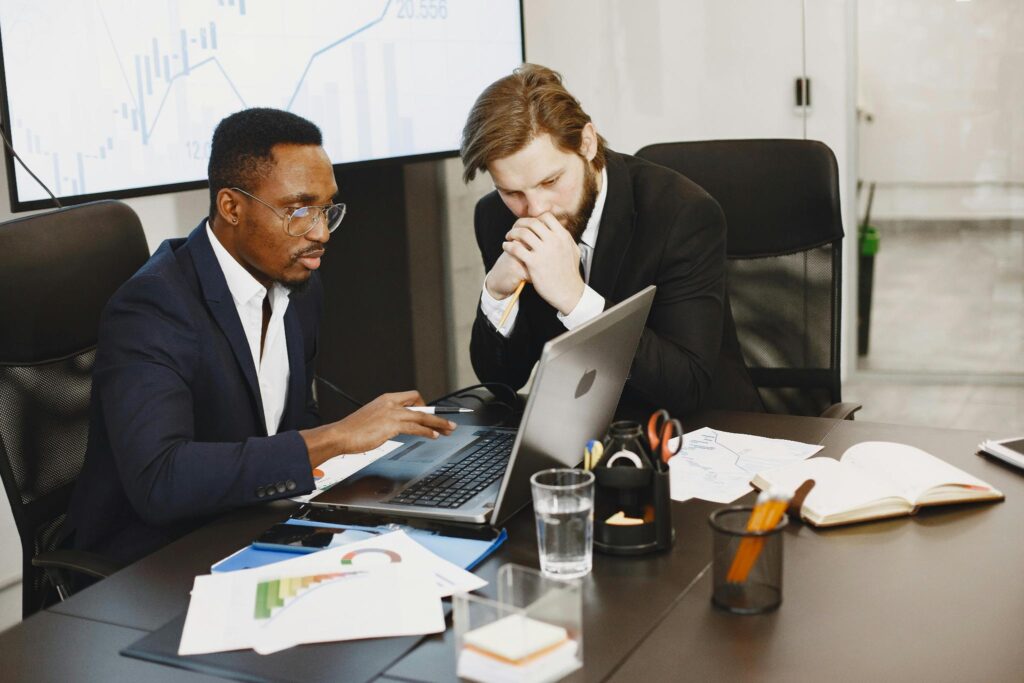 Solicitor reviewing a commercial lease agreement with a landlord.